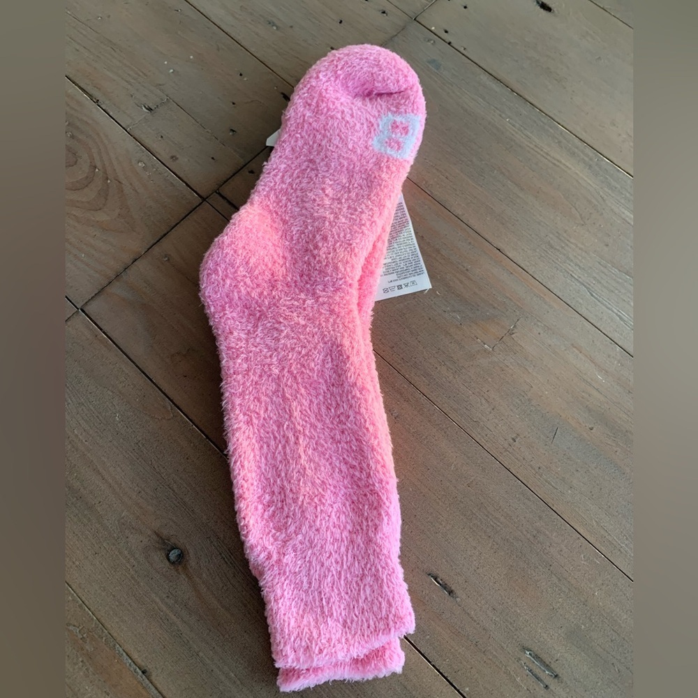 BALENCIAGA fuzzy socks pink white logo NWT - Picture 3 of 5